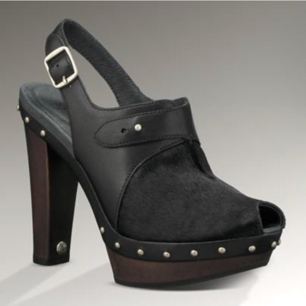 UGG Peep-toe Leather Platform Sling-backs